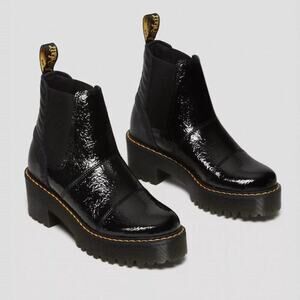 Dr. Martens Rozalie Women's Size 9 Distressed Patent Heeled Pull On Ankle Boots